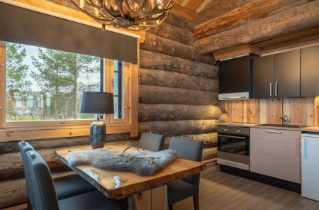 Inari Wilderness Hotel Log Cabin Loft Kitchen